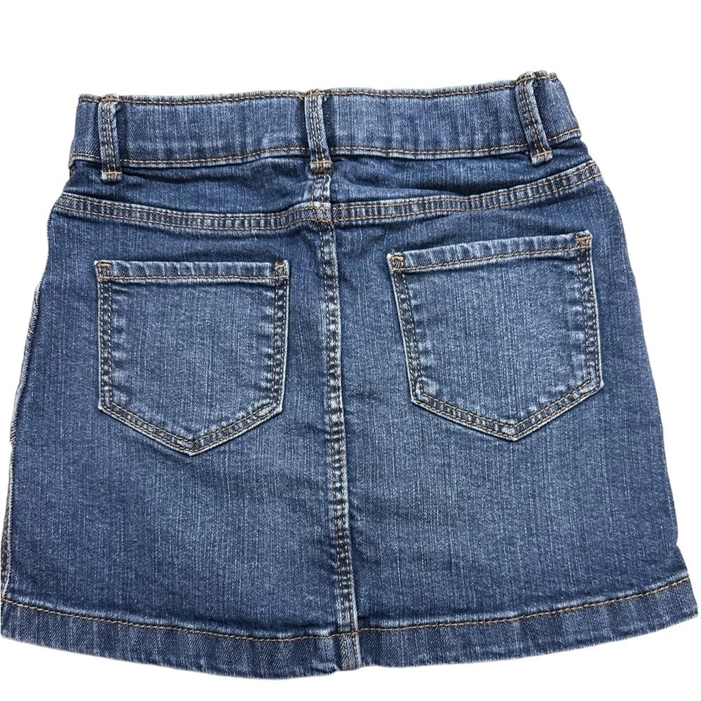 Oshkosh B’gosh Blue Denim Button Front Skirt Cotton/Elastane Four Pockets 6/6X